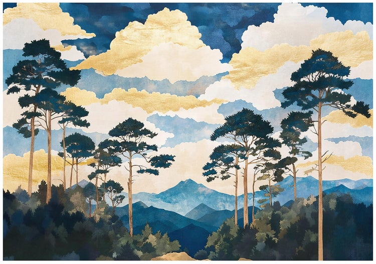 Fototapete Bäume Wald Natur Wohnzimmer Vlies Tapete 350x250 cm