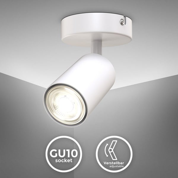 Wandlampe - schwenkbar, GU10 Fassung, max. 9W, weiß