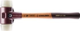 Halder Simplex Schonhammer mit Holzstiel und Kopfgröße 60 Millimeter.