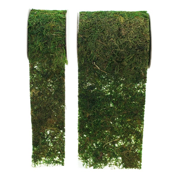 FRANK FLECHTWAREN | Band Moos, 2er Set, NATURMOOS, 6 x 120 cm, 12 x 120 cm