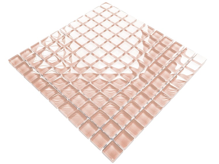 Glasmosaik auf Netz für Bad und Küche 30cm x 30cm  - Salmon