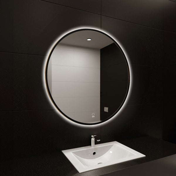 Home Deluxe LED-Spiegel Rund DUBI 80 cm  - Beschlagfrei & Dimmbar|Badezimmerspiegel, Badspiegel mit Beleuchtung, Wandspiegel