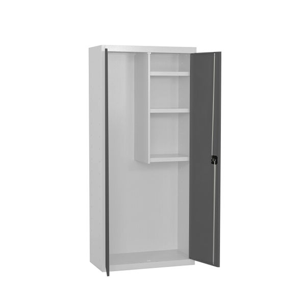 PROREGAL Putzmittelschrank Amego HxBxT 180 x 60 x 40 cm 3x Fachboden Anthrazit-Weiß
