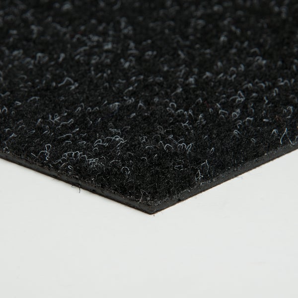 Teppichfliesen aus Nadelfilz selbstliegend Nadelvlies Teppich Fliesen in 50x50 cm ideal als Messeteppich Schatex Teppichbodenfliesen schwarz