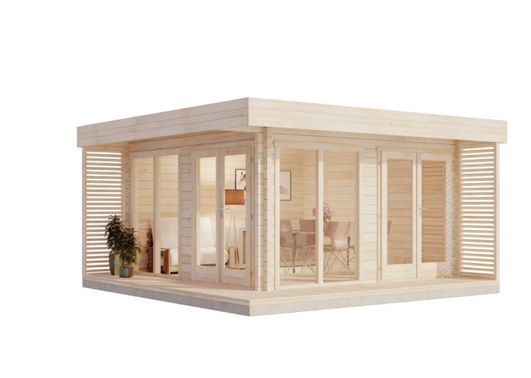 Büschel bläuliches Ziergras im Garten