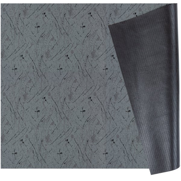 Graue Bodenbelagsmatte mit Muster und strukturierter Rückseite