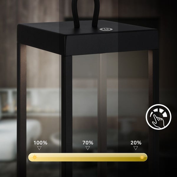 LED Akku Tischleuchte mit 3-step Touchdimmer 5W 450 lm 3000 K H 31,5 cm Luca schwarz