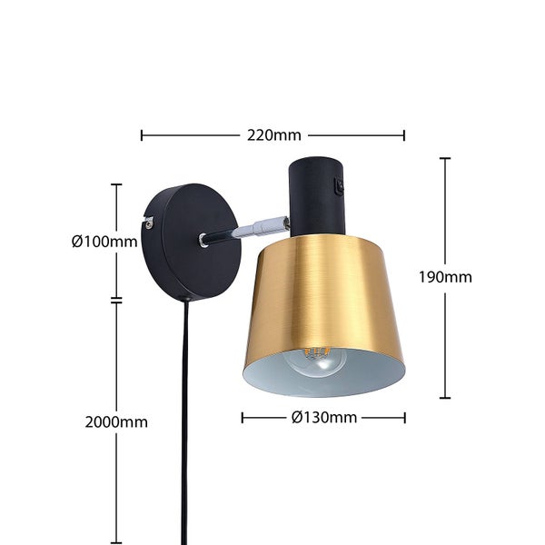Lindby Wandleuchte, Wandlampe Innen Vlada (Skandinavisch) in Schwarz aus Metall (1 flammig E27) - Wandstrahler Wandbeleuchtung Schlafzimmer / Wohnzimmer Wohnzimmerleuchte