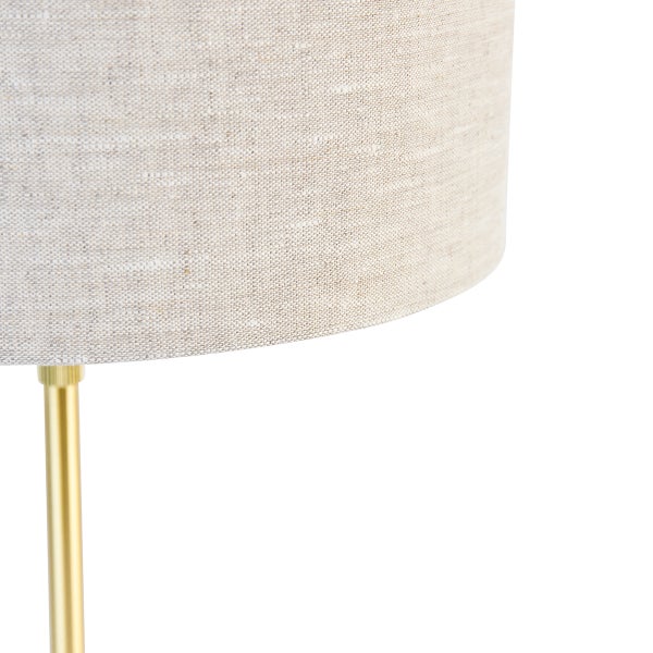 Detail einer Stehlampe mit Textilschirm