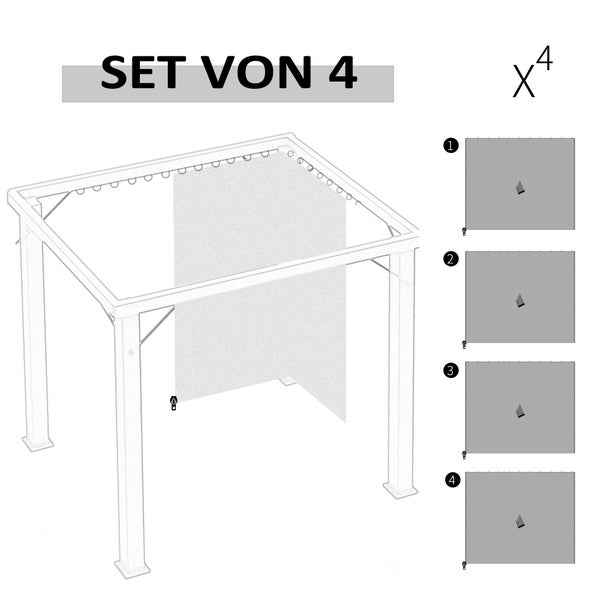 Freiarm-Sonnenschirm mit seitlichem Mast, stufenlos verstellbarem Neigungswinkel, reißfesten Gurten und Kurbel-Seil-Mechanismus