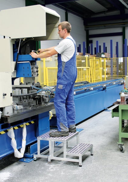 PROREGAL Arbeitspodest Modular Überstiegsmodul Aluminium-Warzenblech Rutschfeste Kunststoffschuhe