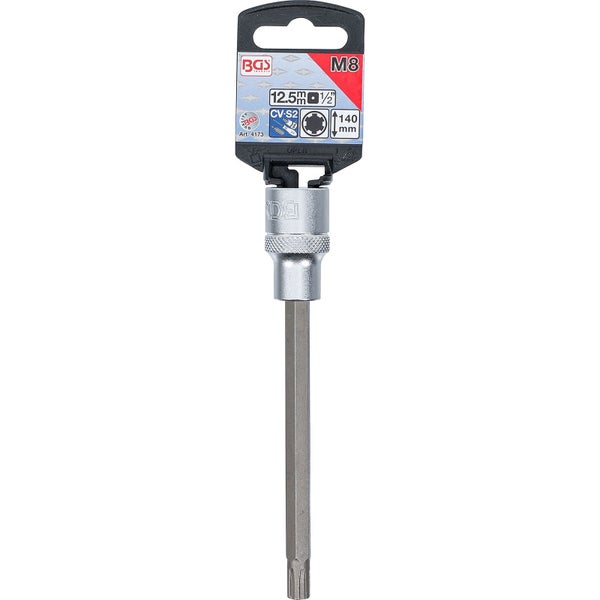 BGS Bit-Einsatz Länge 140 mm Antrieb Innenvierkant 12,5 mm (1/2) Keil-Profil (für RIBE) M8 - 4173
