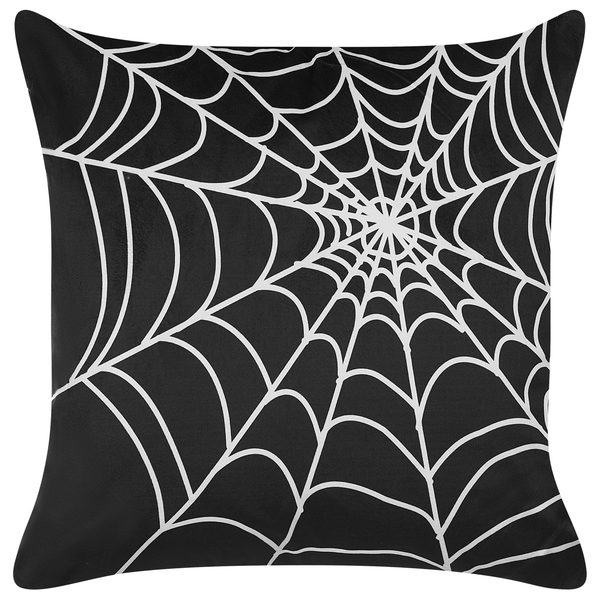 Dekokissen 2er Set LYCORIS Samtstoff 45 x 45 cm Schwarz Abstraktes Muster