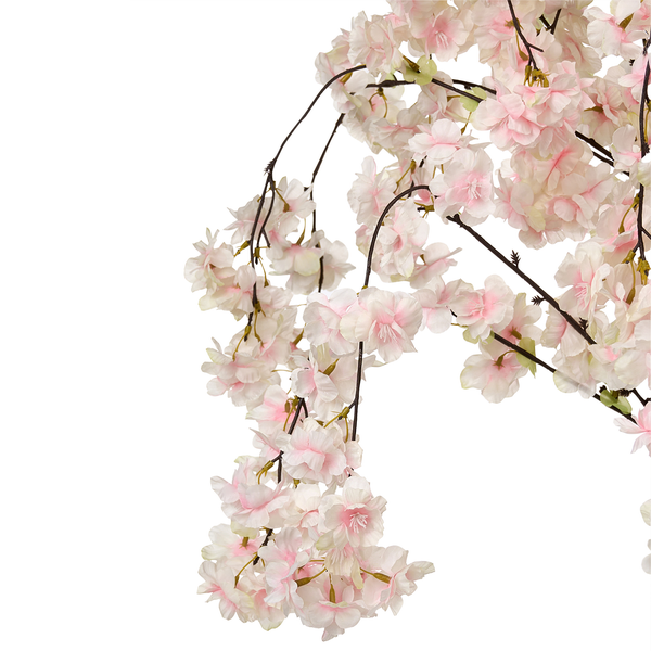 Künstliche Kirschblütenzweige mit zartrosa und weißen Blüten aus Kunststoff.