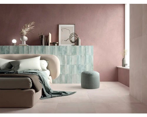 Wand- und Bodenfliese Paint rosè 60x120cm rektifiziert