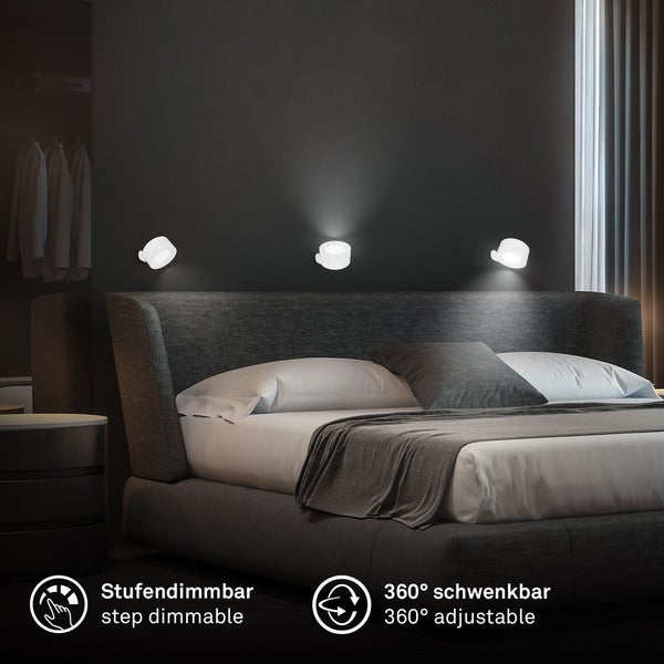 LED Wandleuchte Wandlampe ohne Stromanschluss Akku Dimmbar Touch ohne Bohren