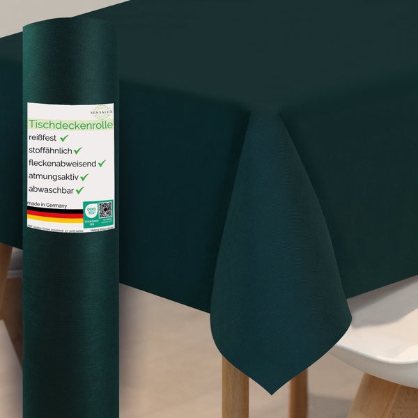 Sensalux Tischdeckenrolle 25m lang aus stoffähnlichem Vlies, 1,18 m x 25 m Grün