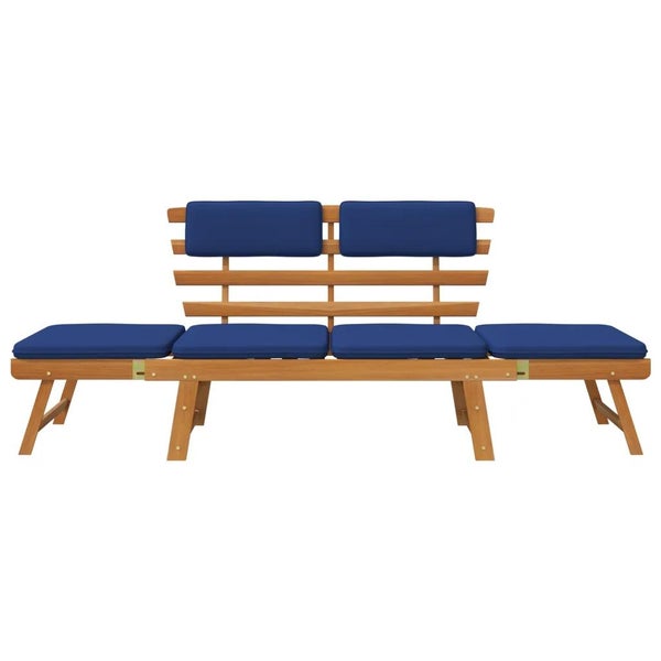 Gartenbank mit Auflagen 2-in-1 190 cm Massivholz Akazie