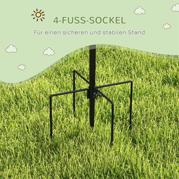 PawHut Vogel Futterstation 208 cm Höhe inkl. 4 Haken Futterteller Vogeltränke Vogelfutterspender Station Vollständiges Futtersäulen Stahl Schwarz