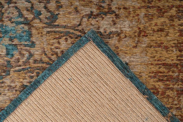 Kurzflor Teppich Elowa Sand / Blau Vintage 200 x 290 cm