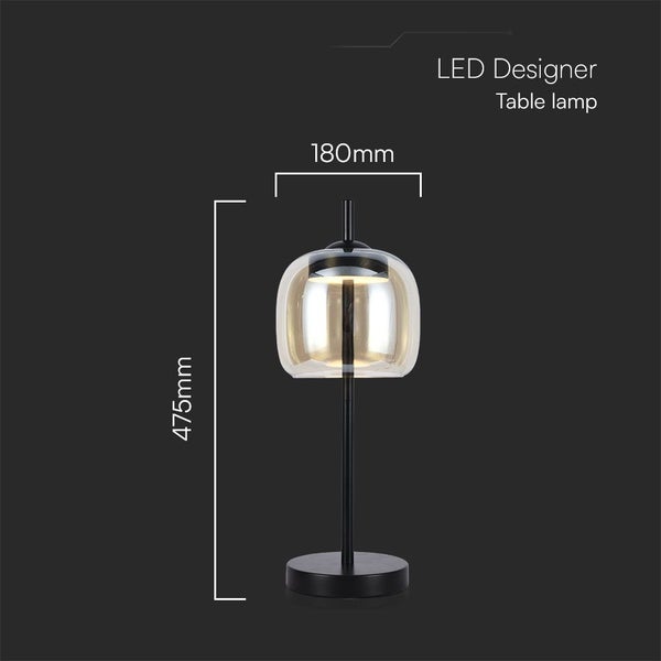 V-TAC VT-7990 - Designer-Lampen - Tischlampe Bernsteinfarbener Schirm - IP20 - Bernsteinfarben -
