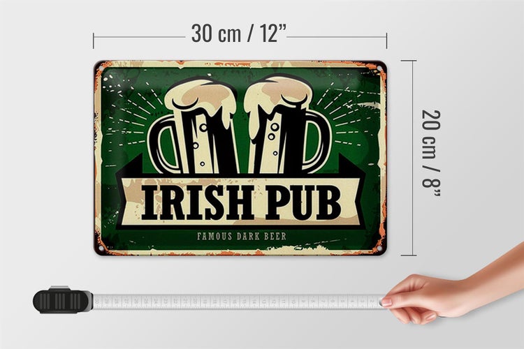 Blechschild Spruch 30x20cm Irish Pub famous dark beer Bier