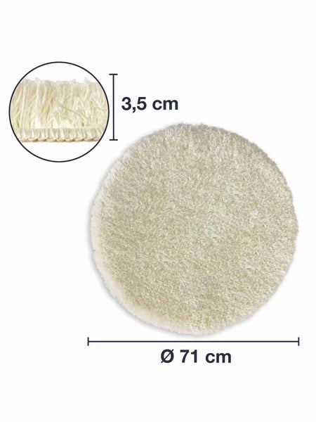 1 St. Hochflor Badematten MALMÖ Creme Ø 71 cm