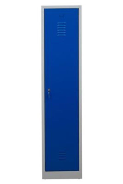 PROREGAL Garderobenspind Camel 1-Fach Mit Pro-Aufteilung HxBxT 180 x 41 x 50 cm Zylinderschloss Grau-Blau