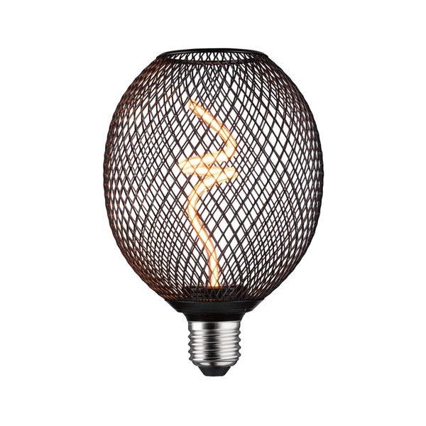 Metallic Glow Standard 230V LED Globe E27 160lm 4W 1800K dimmbar Schwarz