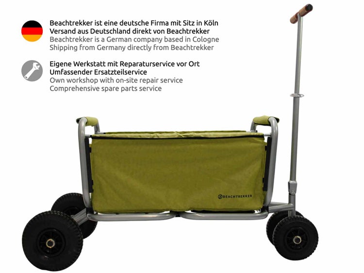 Beachtrekker Bollerwagen mit Stoffwanne und grauer Metallkonstruktion