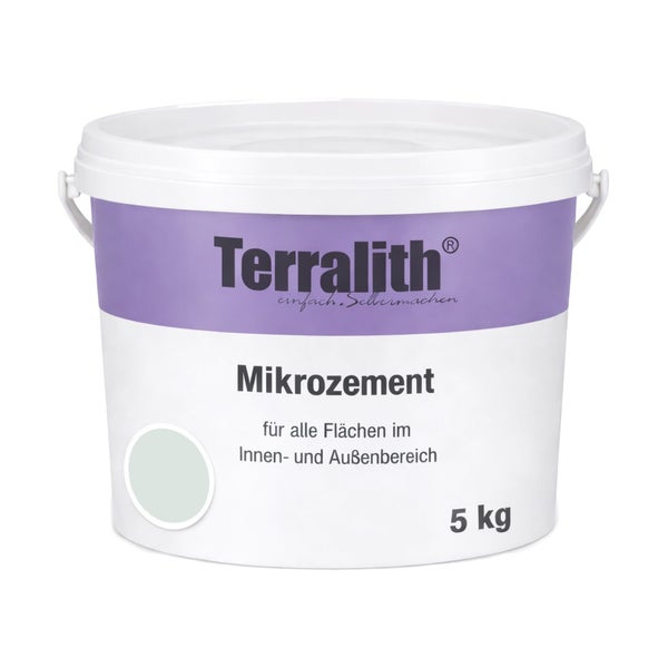 Terralith Mikrozement für den Innenbereich und Außenbereich, 5 Kilogramm Eimer.