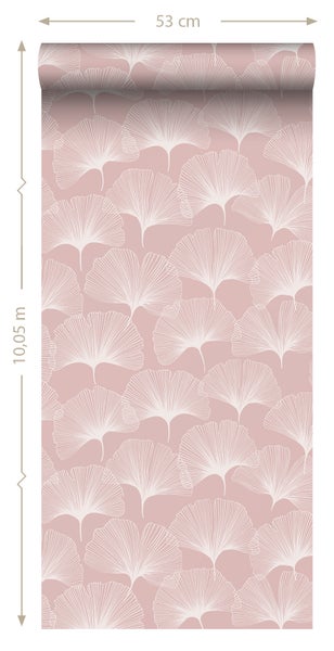 Tapetenrolle mit Ginkgo-Blattmuster, 53 cm breit und 10,05 m lang