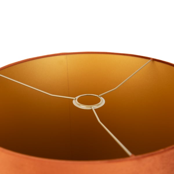 Runder Lampenschirm mit metallener Halterung zur Befestigung an Leuchtenfassungen.