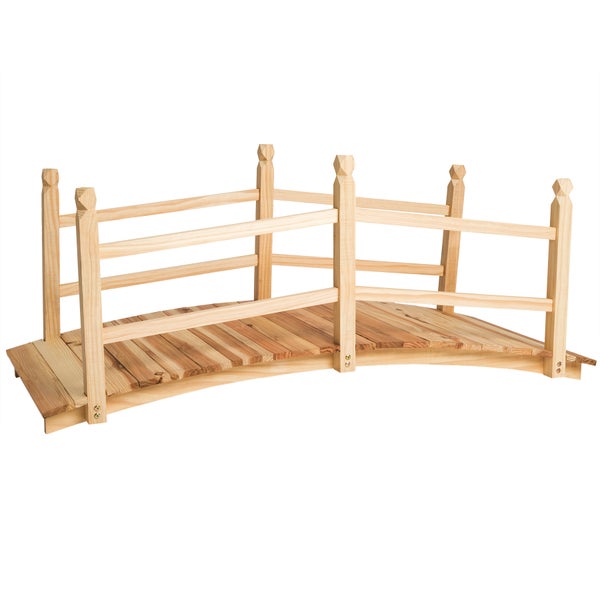 Gartenbrücke tectake Cantara aus Holz 137 x 58 x 58 cm