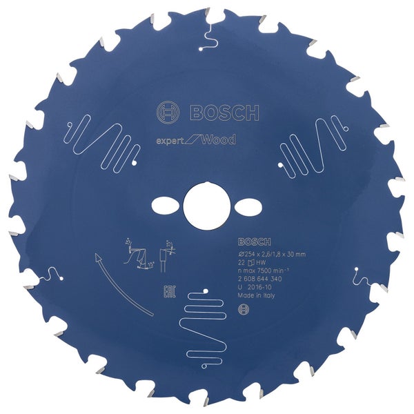 Bosch Kreissägeblatt Expert for Wood für Tischkreissägen 254 x 30 x 2,6 mm 22 - 2608644340