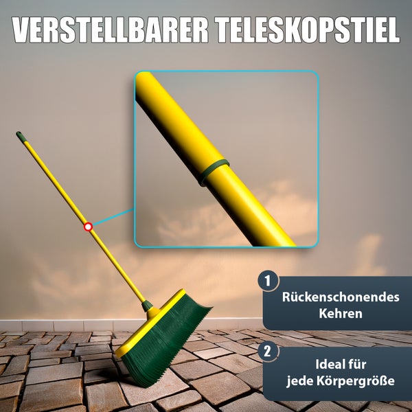Besen mit verstellbarem Teleskopstiel