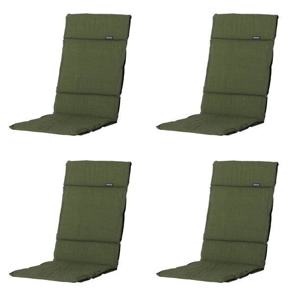 Hochlehnerauflage Fiber Deluxe Panama grün - Ca. 125x50 cm - 4er-Set