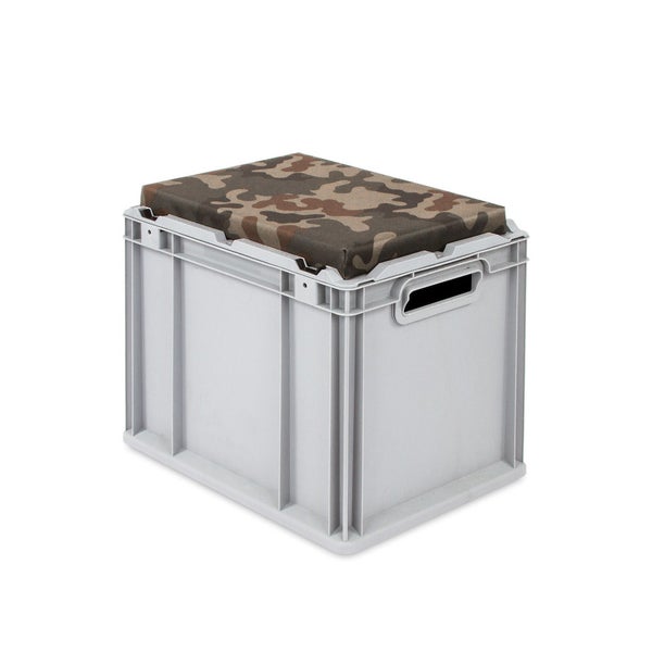 PROREGAL Eurobox NextGen Seat Box Camouflage HxBxT 36,5 x 30 x 40 cm 30 Liter Griffe Offen Eurobehälter Sitzbox Transportbox