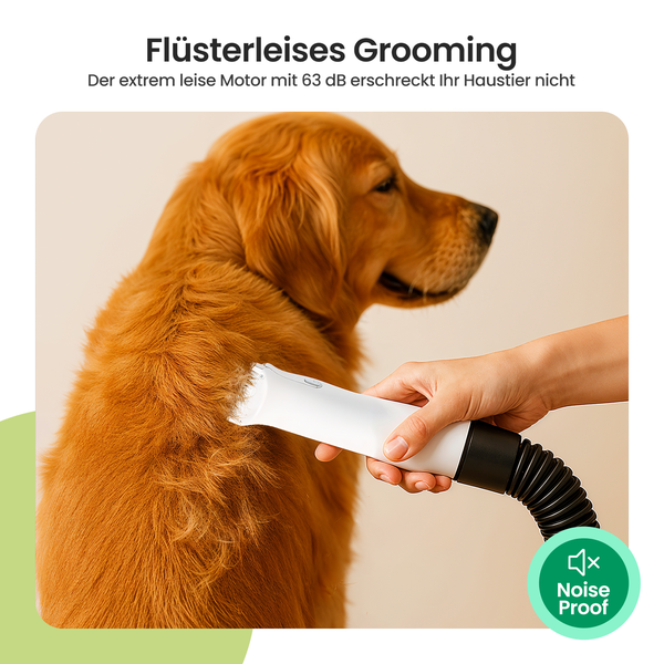 Gopets 9-teilige Hundeschermaschine – Tierhaarschneider für dickes Fell – Haarentferner für Haustiere – Trimsatz für Hunde und Katzen – mit Staubsauger – Massagebürste – 23 x 30 cm