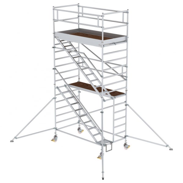 MUNK Rollgerüst mit Schrägaufstiegen 1,35x2,45m Plattform, 6,35m AH