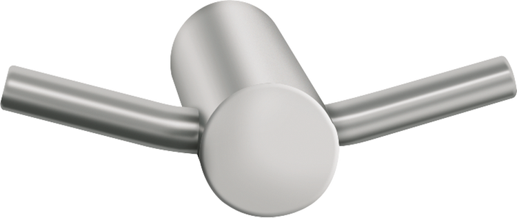 Doppelhaken aus Metall mit zylindrischer Basis und zwei Armen.