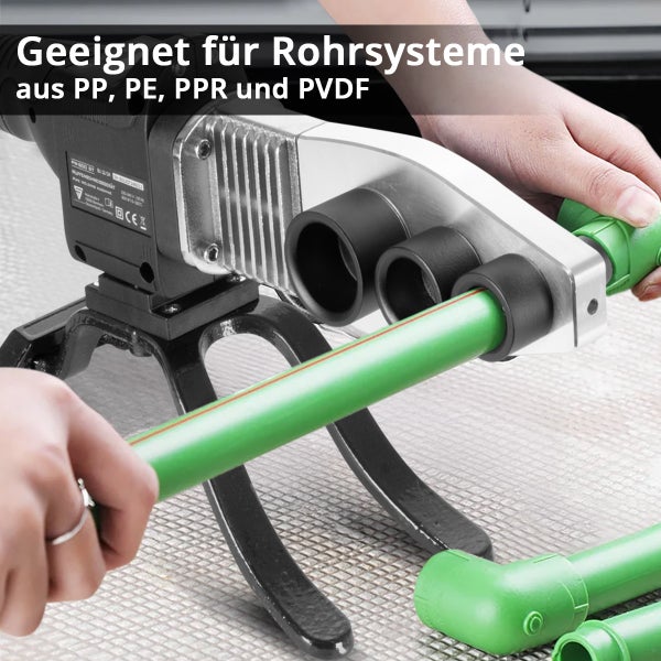 Muffenschweißgerät zum Schweißen von Kunststoffrohren aus PP, PE, PPR und PVDF