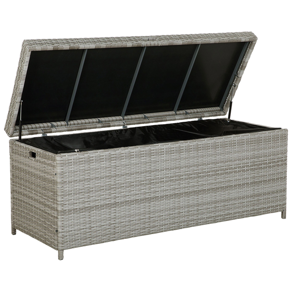 Aufbewahrungsbox MODENA Polyrattan 158 cm 63 cm Grau