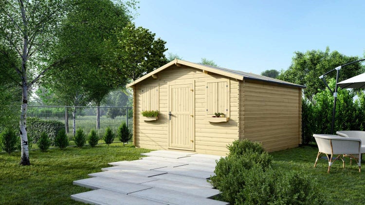 Gartenhaus, Gerätehaus 16m2 - 4x4m - 28mm