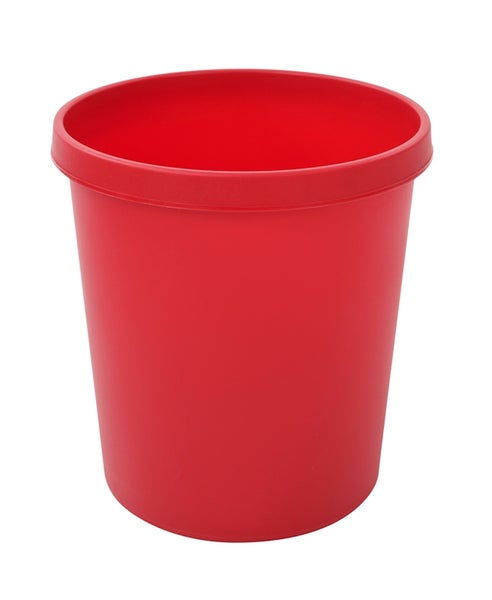 PROREGAL SparSet 4x Klassischer Runder Kunststoff Papierkorb 18 Liter HxBxT 32 x 31 x 31 cm Rot