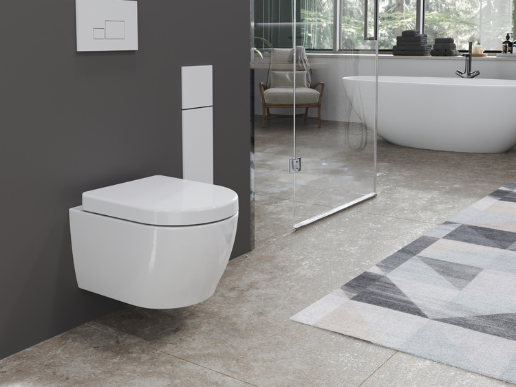 Aqua Bagno Design Hänge-WC ABWCSR001 – Spülrandlos – Keramik – mit Softclose-Sitz
