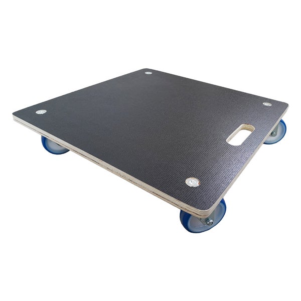 Rollbrett aus Holz mit vier Rollen und Tragegriff