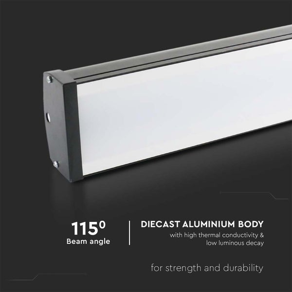 LED-Leuchte mit einem Abstrahlwinkel von 115 Grad und einem Gehäuse aus Aluminiumdruckguss für Festigkeit und Haltbarkeit.