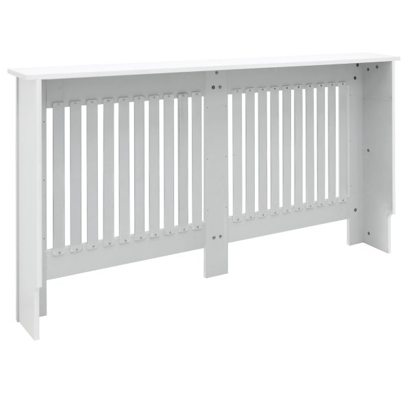 ECD Germany Heizkörperverkleidung Landhausstil 152x19x82 cm Weiß aus MDF lackiert für Schlafzimmer Wohnzimmer Heizungsverkleidung Heizkörperabdeckung Heizungsabdeckung Heizung Heizkörper Abdeckung