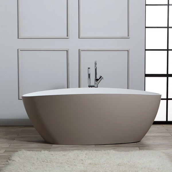 Freistehende beige Badewanne Mineralguss | Rachele